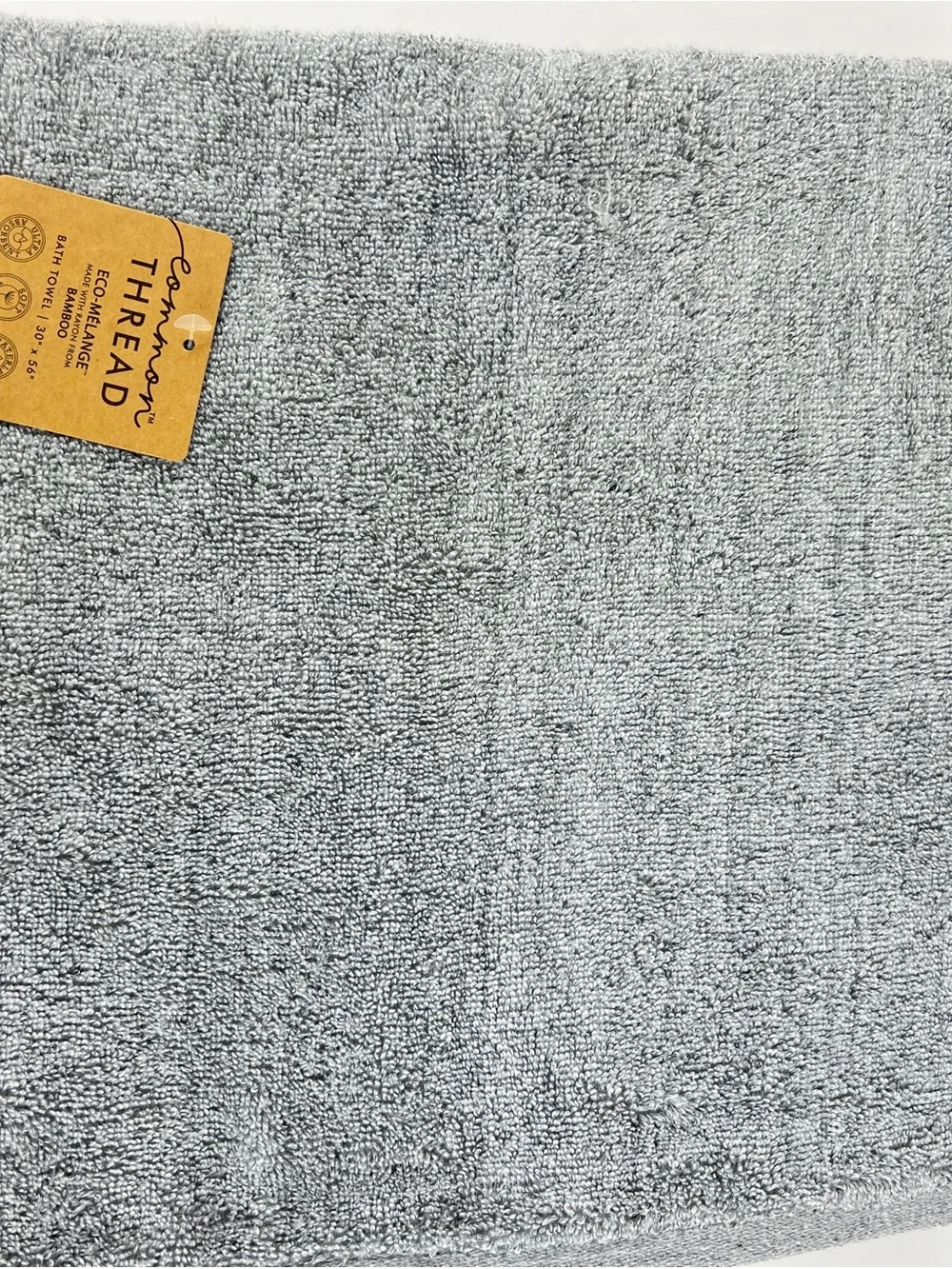 Common Thread Bamboo Bath Towel Set Medium Grey Eco Melange 9 Pc NEW